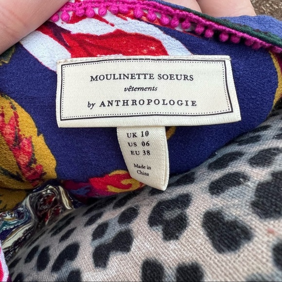 Anthropologie Moulinette Soeurs Colorful Floral Paisley Blouse Size Small - Picture 5 of 5